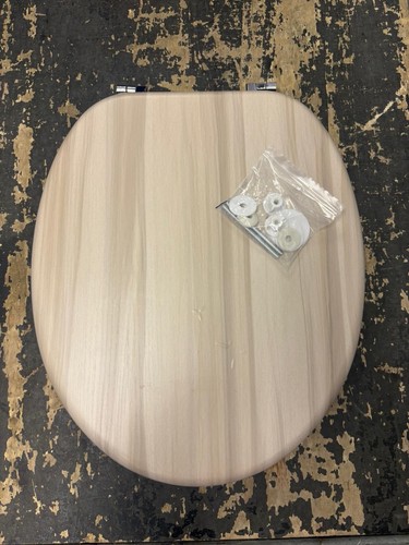 Wood effect toilet seat oval - effect,