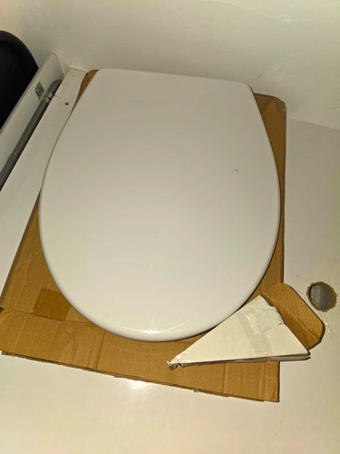 White oval toilet seat with - white,