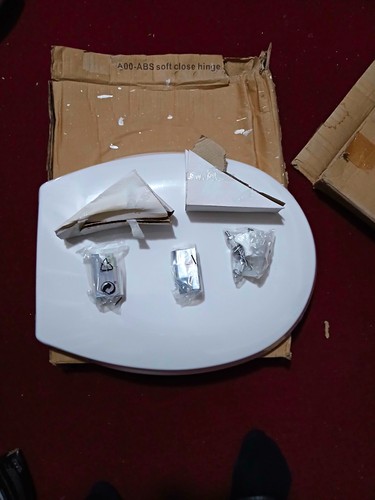 White shaped plastic toilet - white, d-shaped