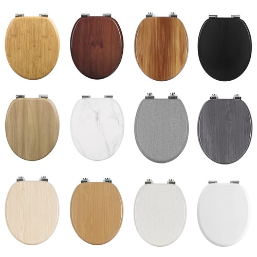 Soft close wooden toilet seat - soft,