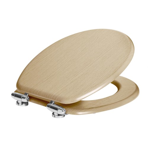 Soft close wooden toilet - close,