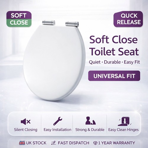 White mdf toilet seat soft - white,