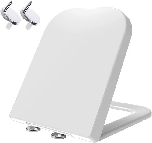 Soft close toilet seat white - close,